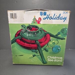 Vintage SB Holiday 204 Christmas Tree Stand 3 Leg Stand Boxed